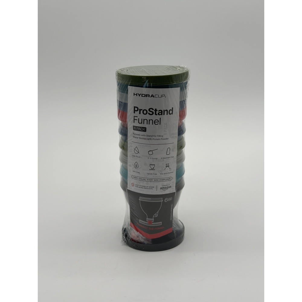 ProStand [6 Pack] - Funnels w/Stand for Filling Water Bottles with Protein Powde
